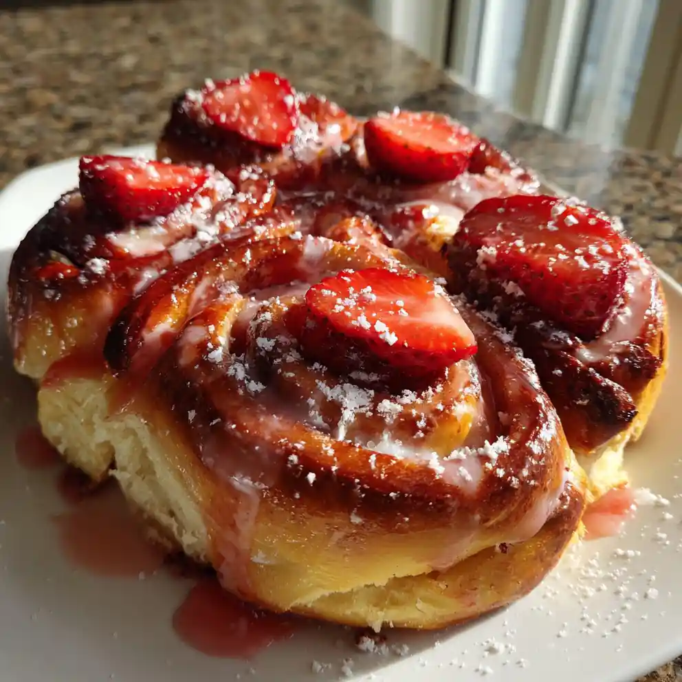 Strawberry Swirl Cinnamon Rolls With Glazed Finish 1772038954.253575