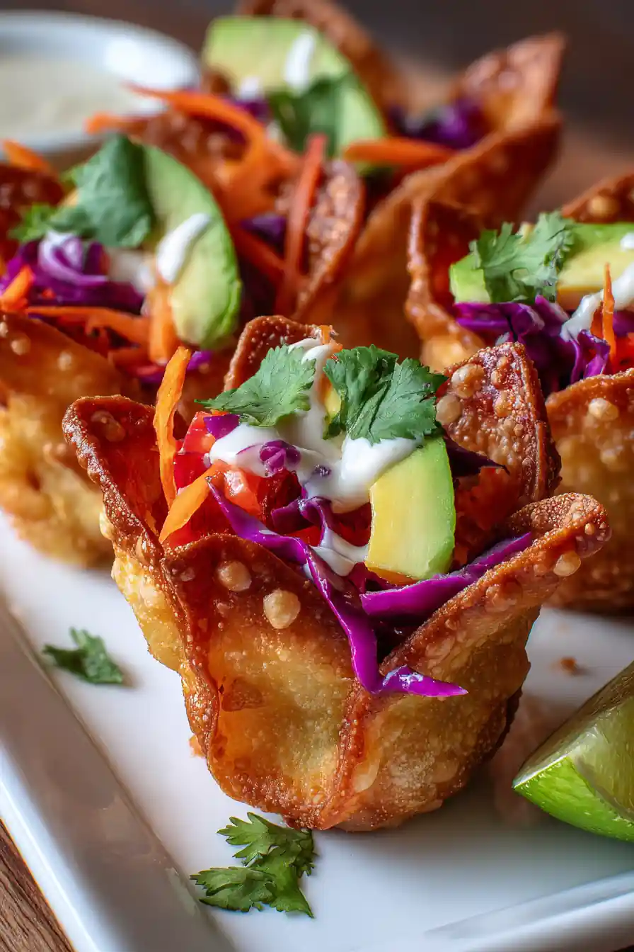 Crispy Chicken Wonton Tacos 5 Crispy Chicken Wonton Tacos