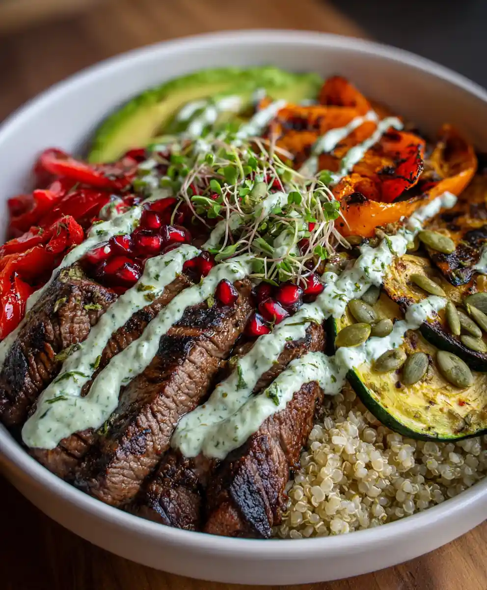 Grilled Steak Bowl With Creamy Herb Sauce 5 Grilled Steak Bowl With Creamy Herb Sauce