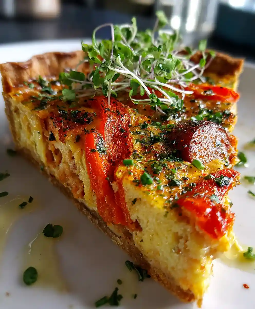 Roasted Red Pepper Sausage Quiche 5 Roasted Red Pepper Sausage Quiche