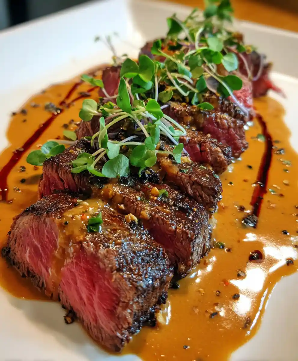 Seared Steak With Bourbon Style Garlic Cream Sauce 5 Seared Steak With Bourbon Style Garlic Cream Sauce
