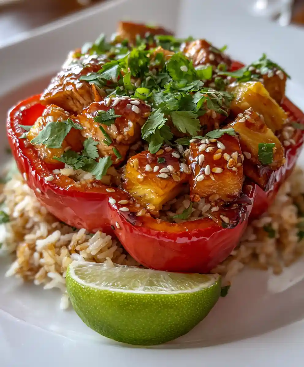 Teriyaki Pineapple Chicken And Rice Stuffed Peppers 5 Teriyaki Pineapple Chicken And Rice Stuffed Peppers