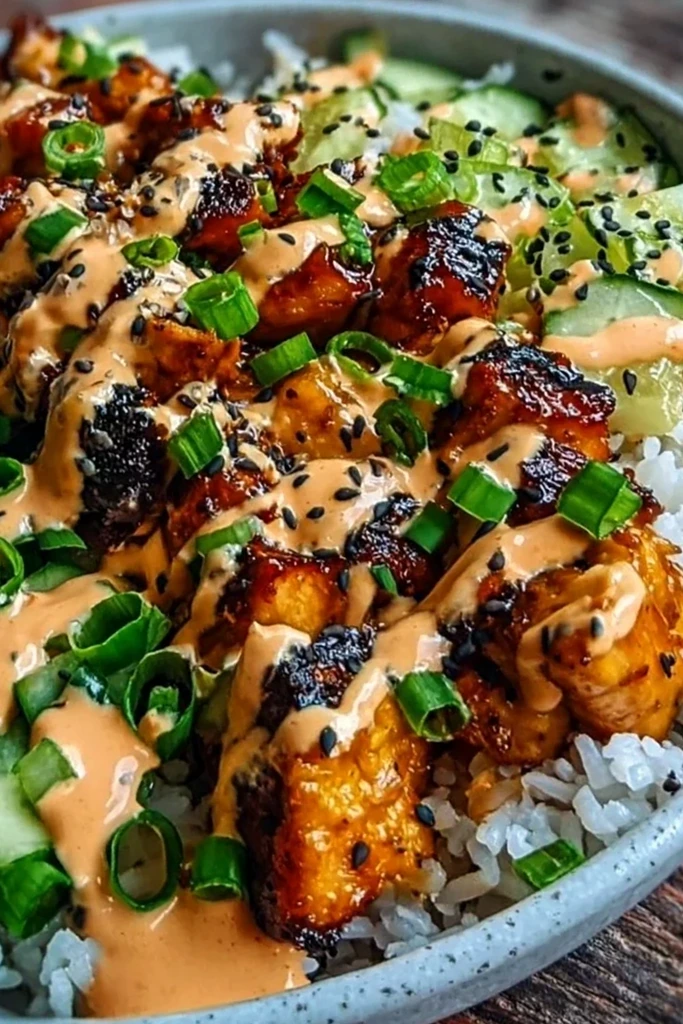 Creamy Bang Bang Chicken Bowls 3 Recipe image