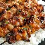 Grilled Teriyaki Chicken Skewers 4 Grilled Teriyaki Chicken Skewers