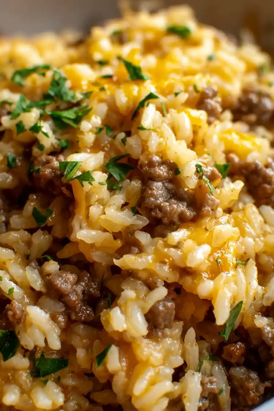 Savory Cheesy Ground Beef and Rice Bake 3 Recipe image
