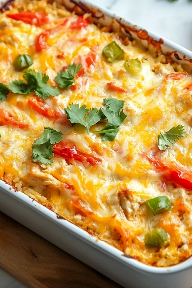 Cheesy Chicken Fajita Casserole 3 Recipe image