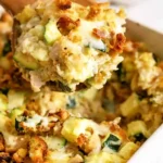Savory Chicken and Zucchini Casserole with Stuffing Crust 4 Savory Chicken and Zucchini Casserole with Stuffing Crust