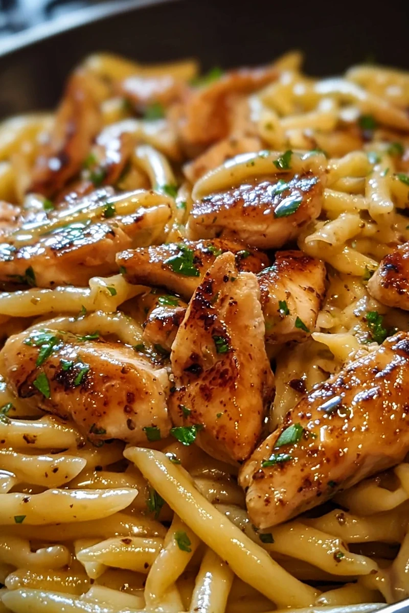 Sticky Smoky Garlic Butter Chicken Pasta 3 Recipe image