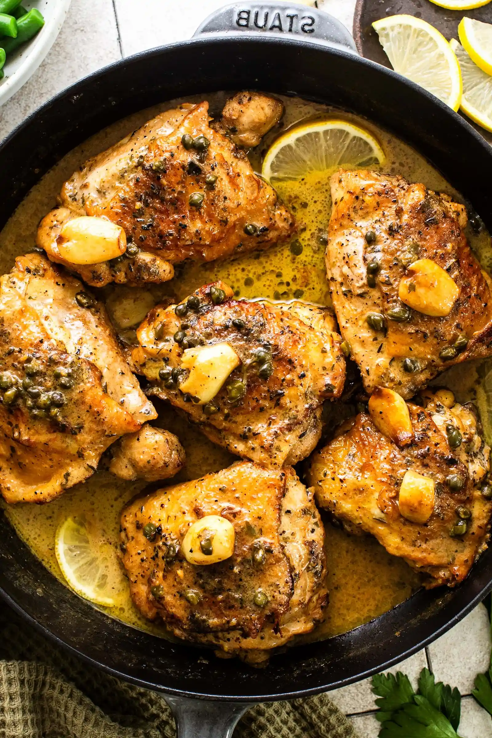 Creamy Lemon Garlic Chicken Thighs with Capers 3 Recipe image