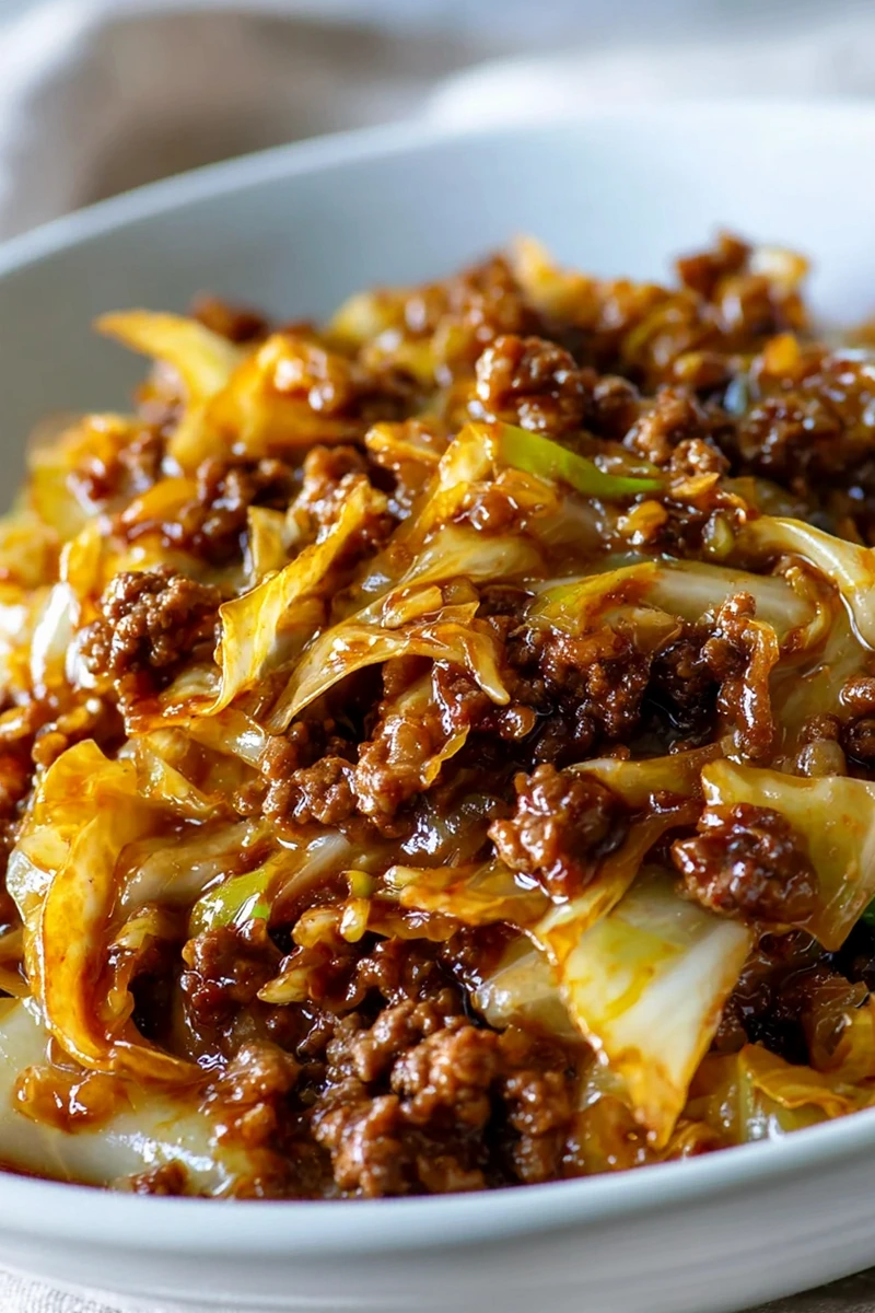 Low Carb Mongolian Ground Beef Cabbage Stir-Fry 3 Recipe image