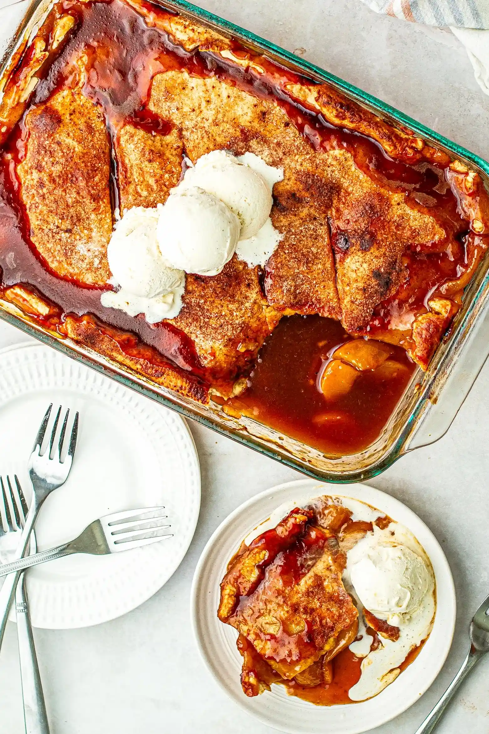 Double Crust Soul Food Peach Cobbler With Canned Peaches 3 Recipe image