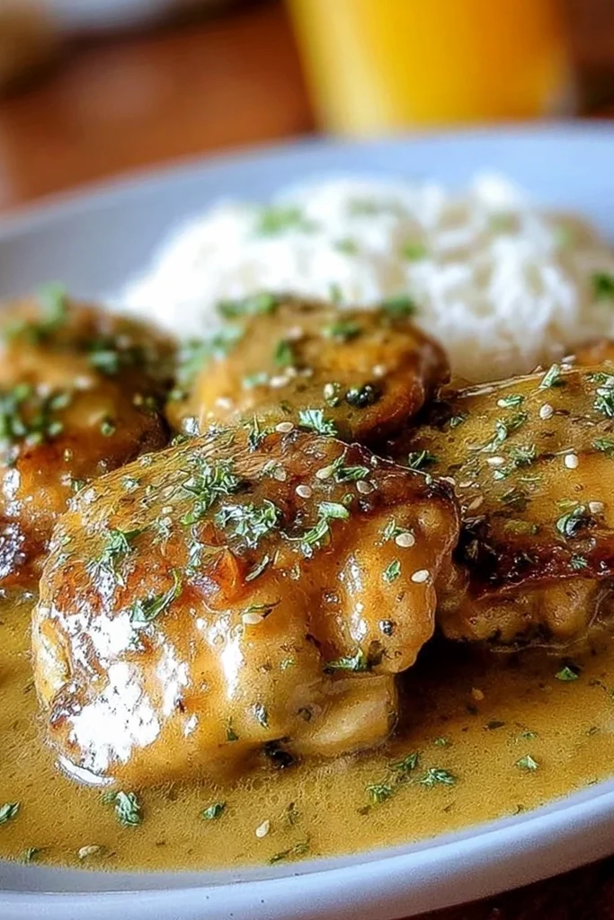 Slow Cooker Chicken Thighs with Rich Creamy Gravy 3 Recipe image