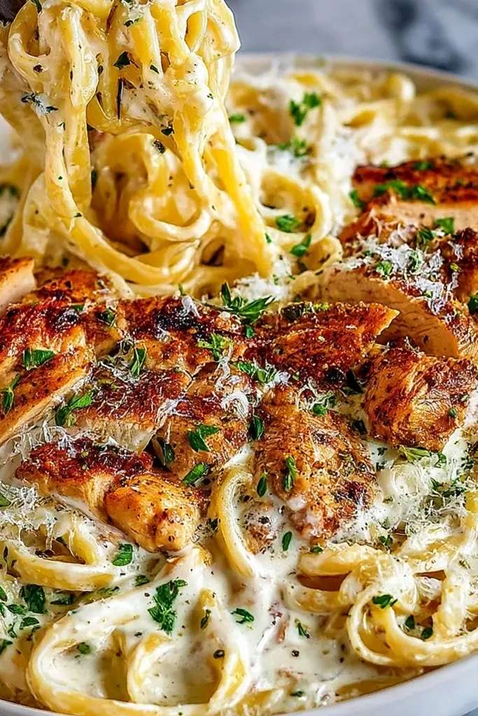 Creamy Garlic Chicken Alfredo Pasta 3 Recipe image