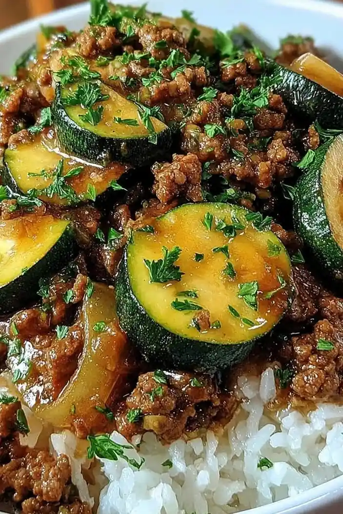 Greek-Style Beef and Zucchini Rice Bowl 3 Recipe image