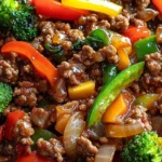 Savory Ground Beef Stir Fry with Broccoli and Peppers 4 Savory Ground Beef Stir Fry with Broccoli and Peppers
