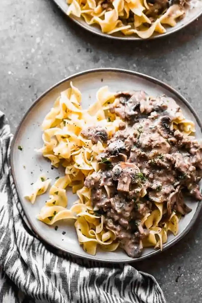 Quick and Healthy Ground Beef Stroganoff 3 Recipe image