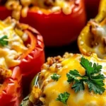 Savory Ground Beef and Rice Stuffed Peppers 4 Savory Ground Beef and Rice Stuffed Peppers