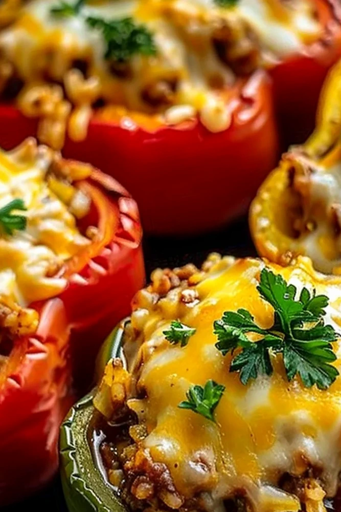 Savory Ground Beef and Rice Stuffed Peppers 3 Recipe image