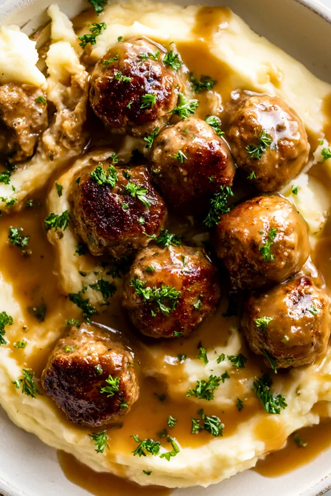 Savory Beef Meatballs in Rich Brown Gravy 3 Recipe image