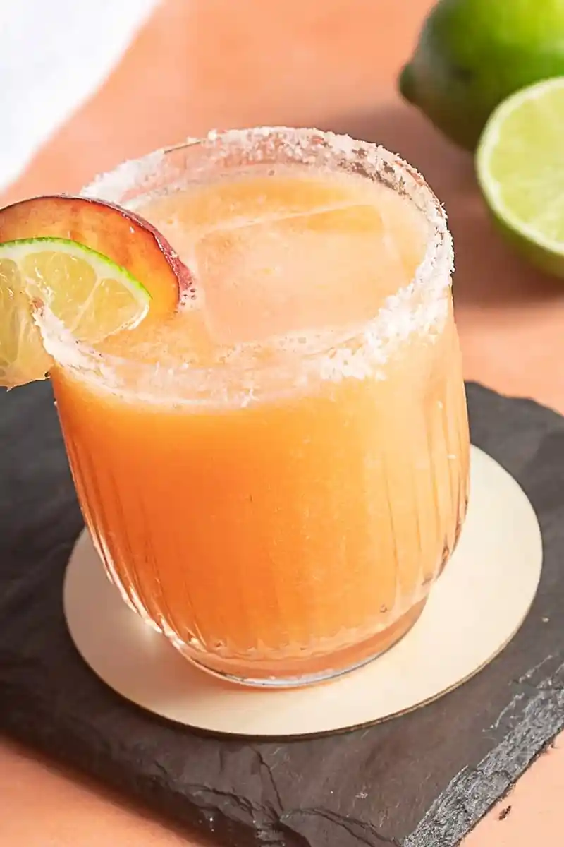 Fresh Peach Margarita Mocktail 3 Recipe image