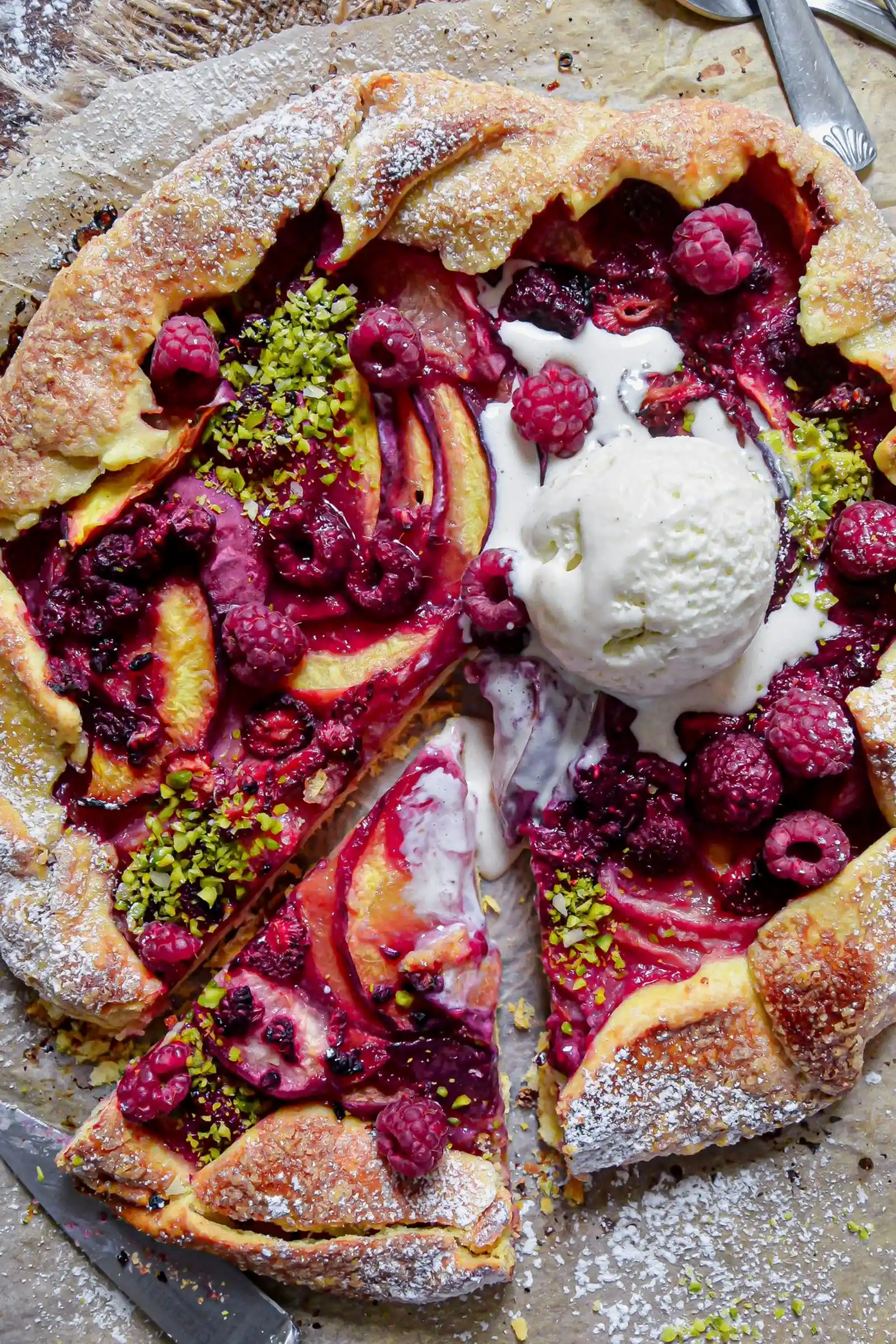 Vegan Peach and Berries Rustic Galette 3 Recipe image