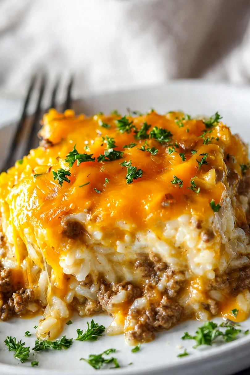 Cheesy Ground Beef and Rice Casserole 3 Recipe image