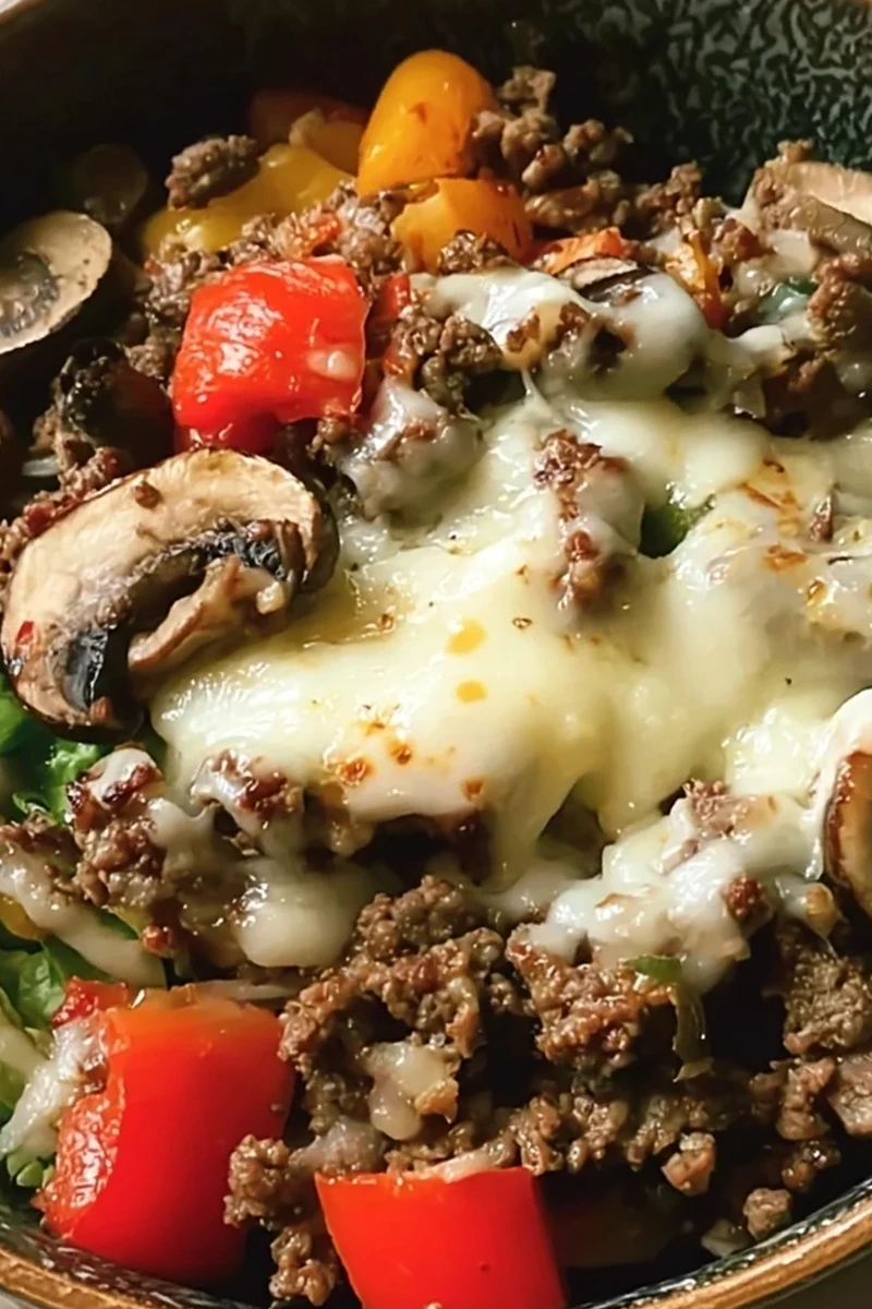 Ground Beef Philly Cheesesteak Bowl 3 Recipe image