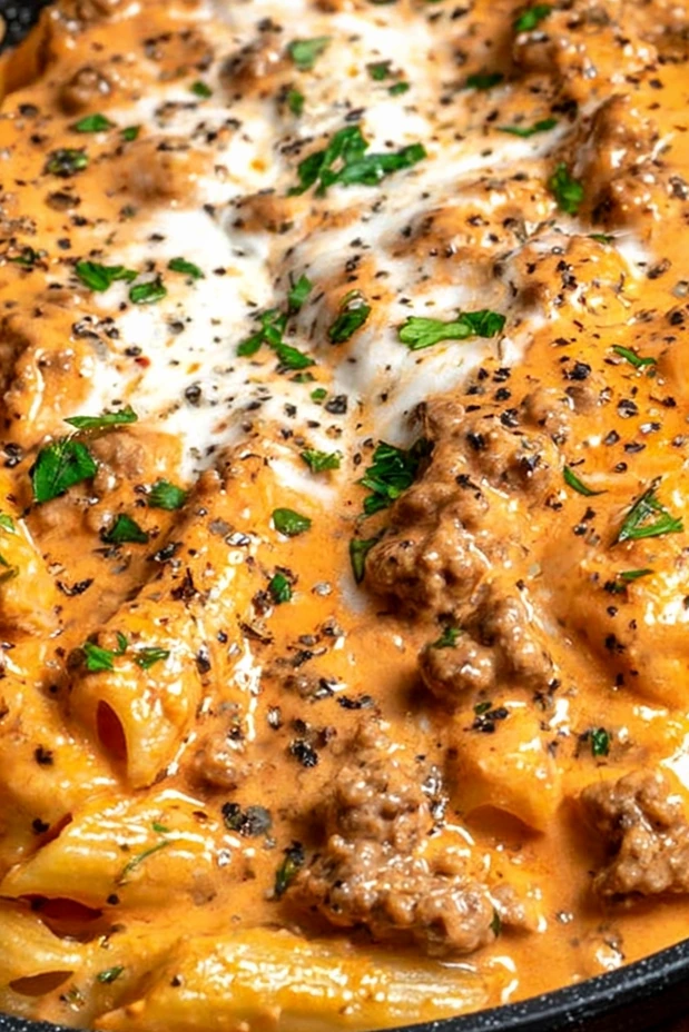 High Protein Creamy Beef Pasta 3 Recipe image