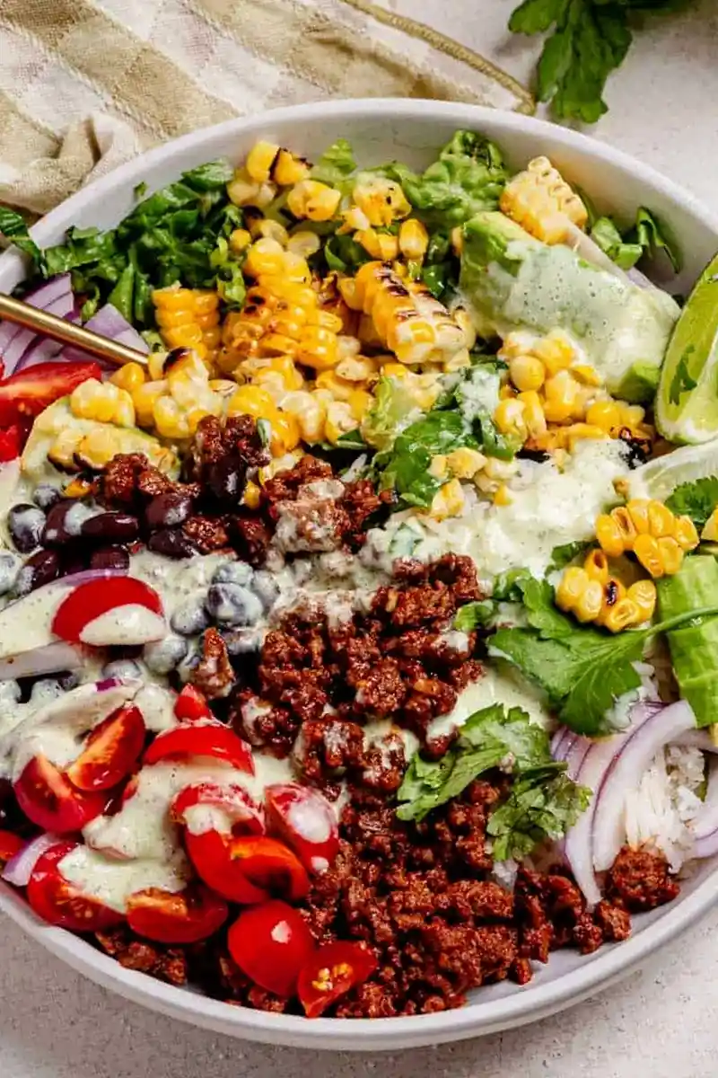 High Protein Ground Beef Taco Bowls 3 Recipe image
