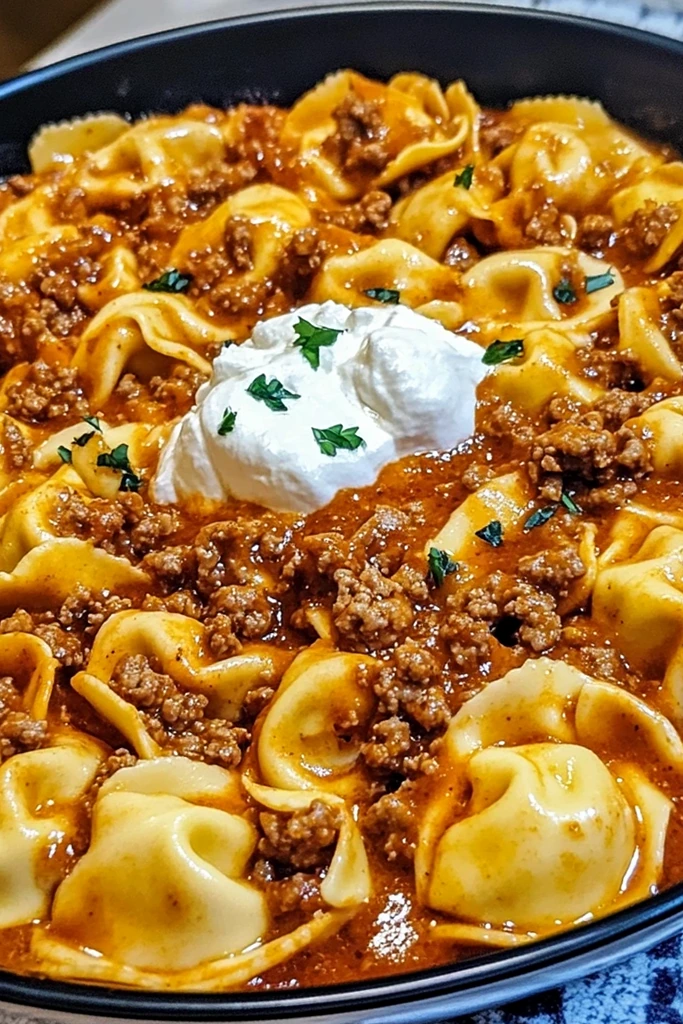 Creamy Beef Enchilada Tortellini 3 Recipe image