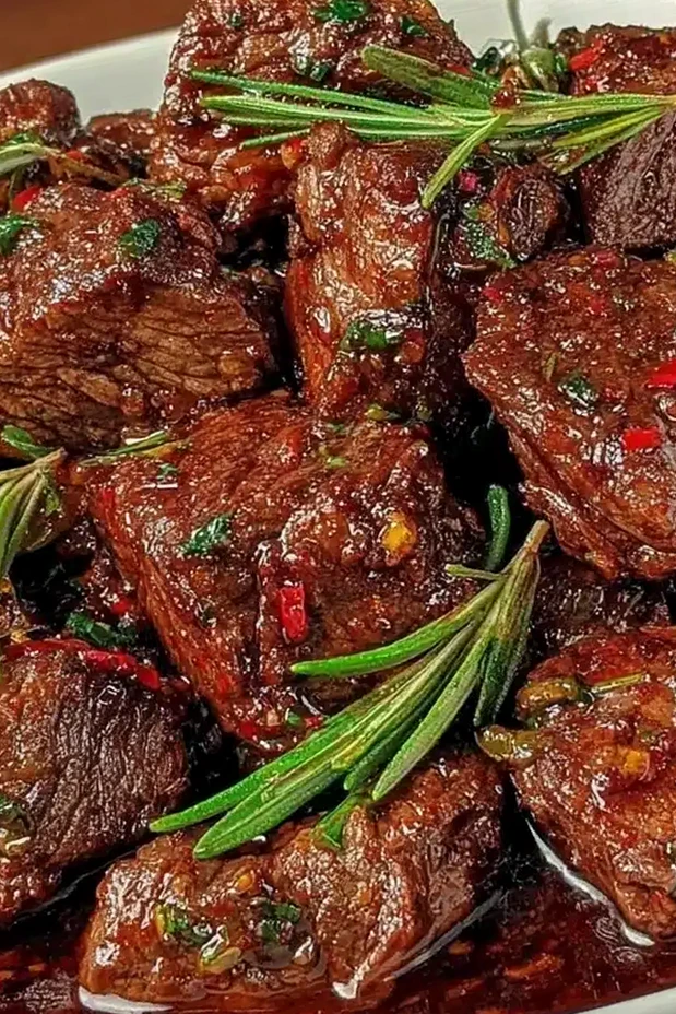 Slow Cooker Garlic Butter Steak Bites 3 Recipe image