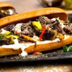 Italian Beef Sandwiches with Roasted Garlic Aioli 4 Italian Beef Sandwiches with Roasted Garlic Aioli