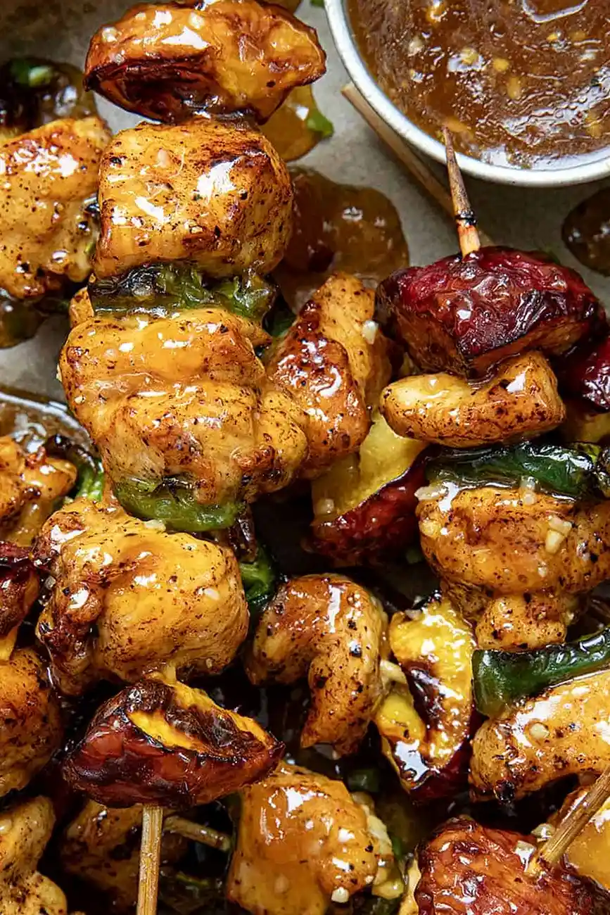 Jalapeño Peach Chicken Skewers 3 Recipe image