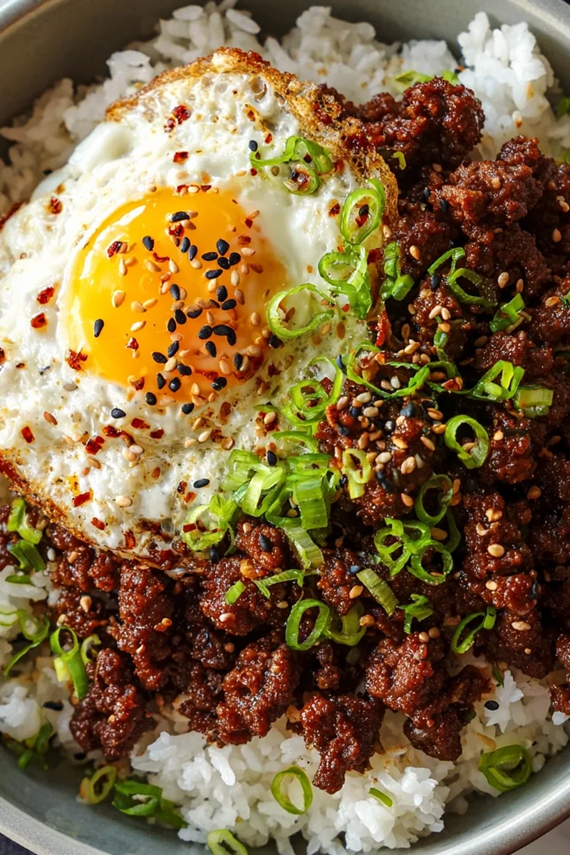 Fast Korean-Style Ground Beef Bowls 3 Recipe image