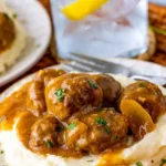Savory Meatballs with Rich Onion Gravy 4 Savory Meatballs with Rich Onion Gravy