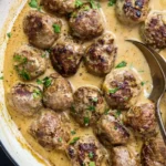 Savory Swedish Meatballs in Creamy Gravy 4 Savory Swedish Meatballs in Creamy Gravy