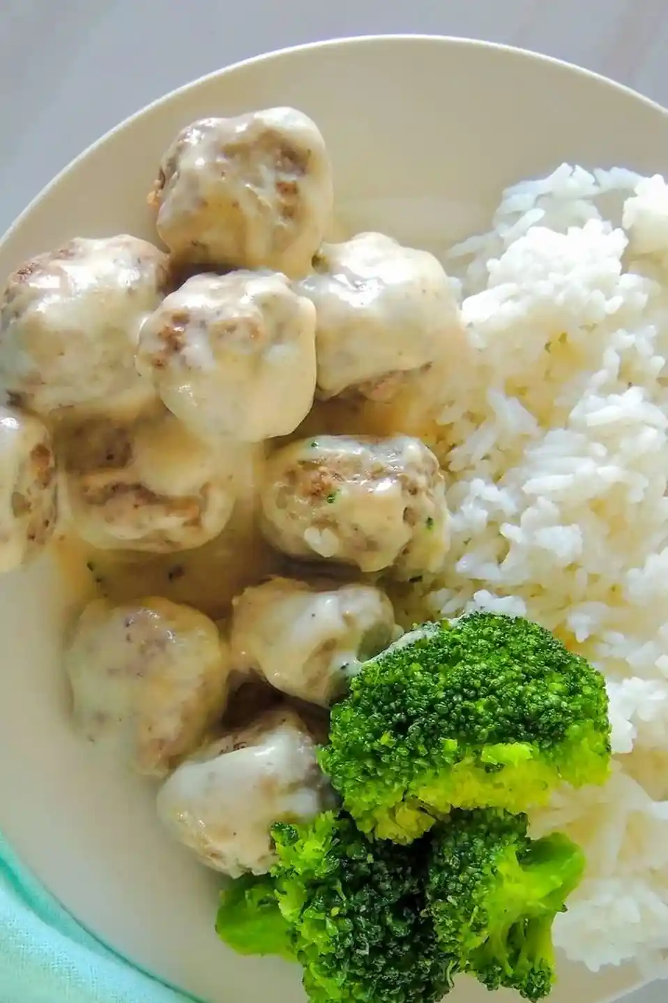Creamy Beef Meatballs with Rice 3 Recipe image