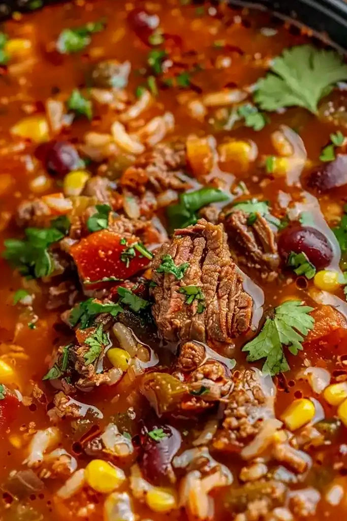 Hearty Mexican Beef and Rice Soup 3 Recipe image