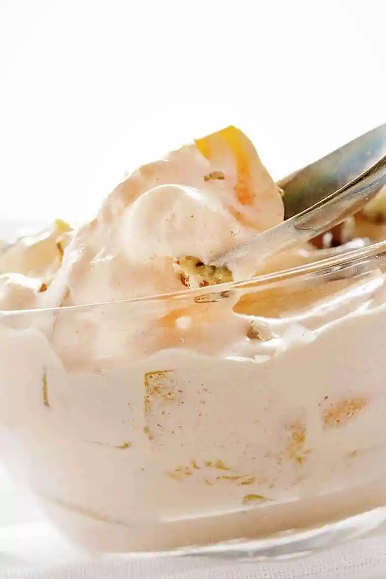 Creamy Peach Fluff Dessert Salad 3 Recipe image