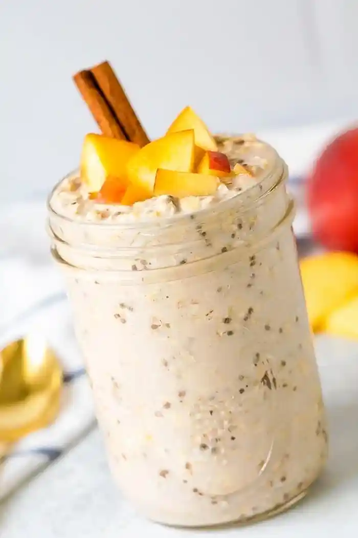 Peach Pie Overnight Oats 3 Recipe image
