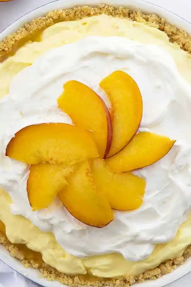 Creamy Peach Shortbread Pie 3 Recipe image