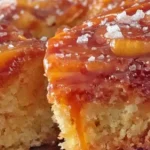 Perfect Peach Upside-Down Skillet Cake with Salted Caramel Topping 4 Perfect Peach Upside-Down Skillet Cake with Salted Caramel Topping