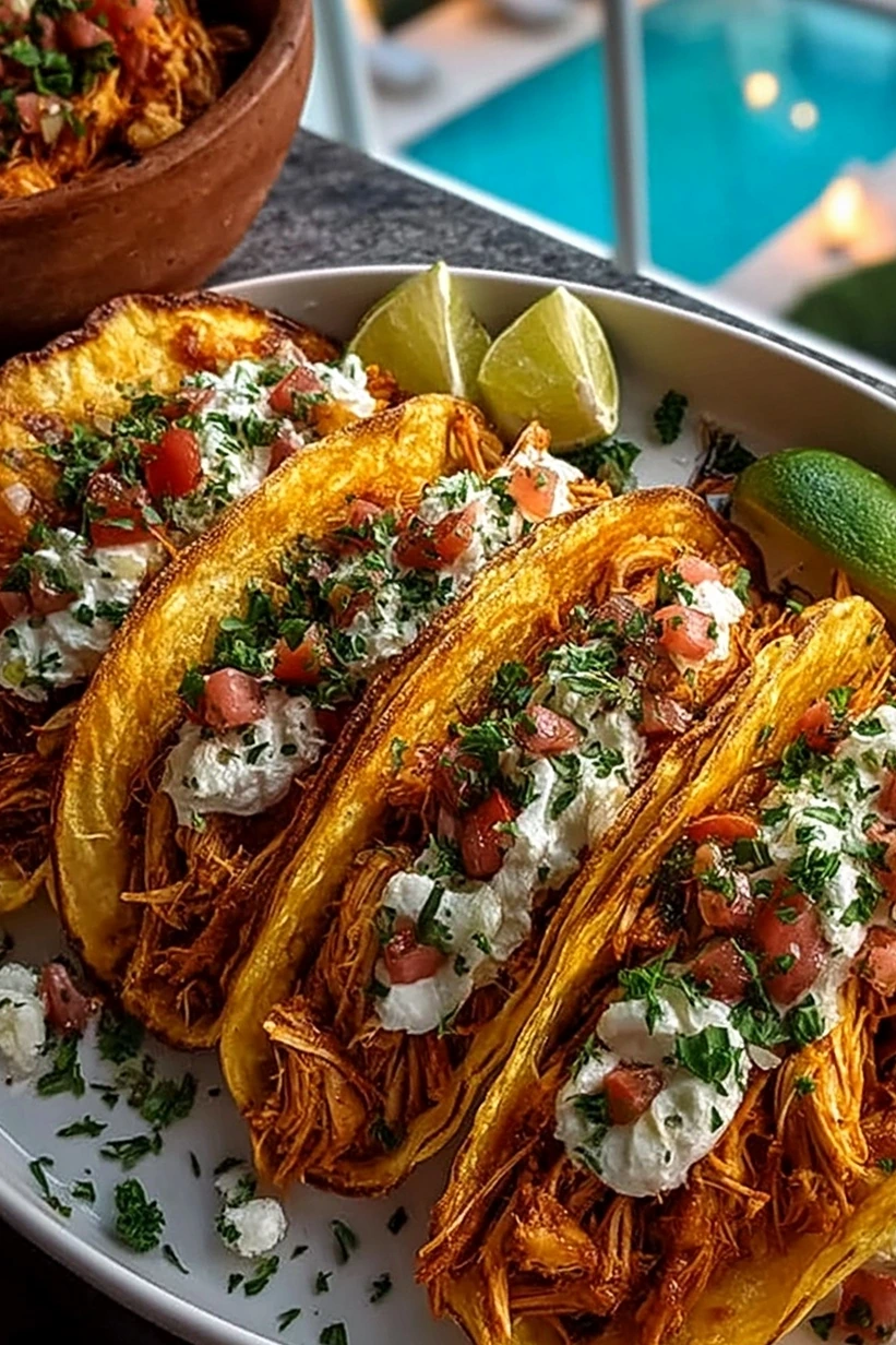 Easy Slow Cooker Shredded Chicken Tacos 3 Recipe image