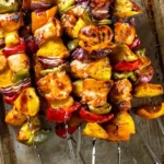 Tropical Grilled Pineapple Chicken Kabobs 4 Tropical Grilled Pineapple Chicken Kabobs
