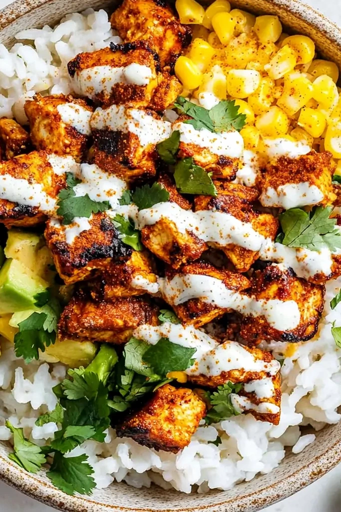 Street Corn Chicken Rice Bowls 3 Recipe image