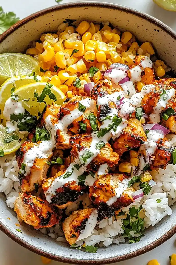 Zesty Street Corn Chicken Rice Bowls 3 Recipe image