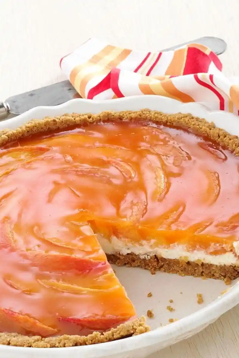 Creamy Peach Gelatin Pie 3 Recipe image
