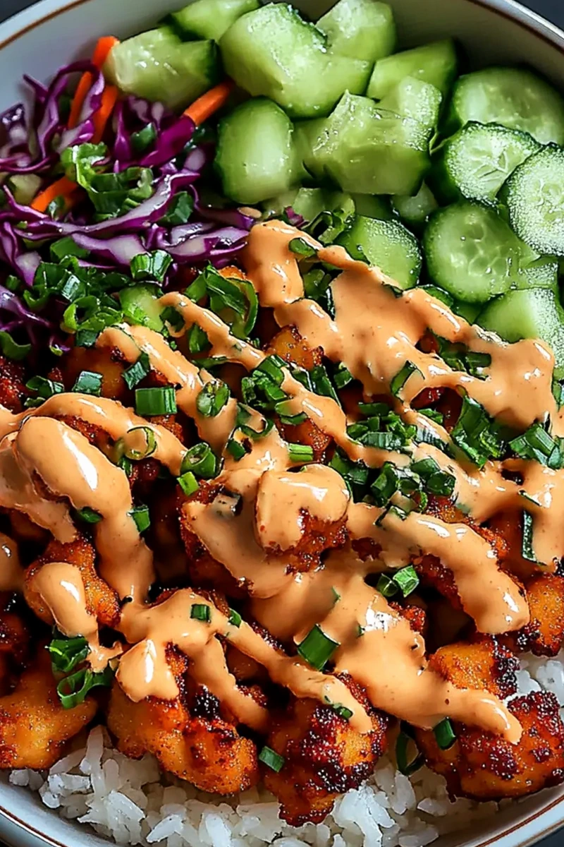 Easy Bang Bang Chicken Rice Bowl 3 Recipe image