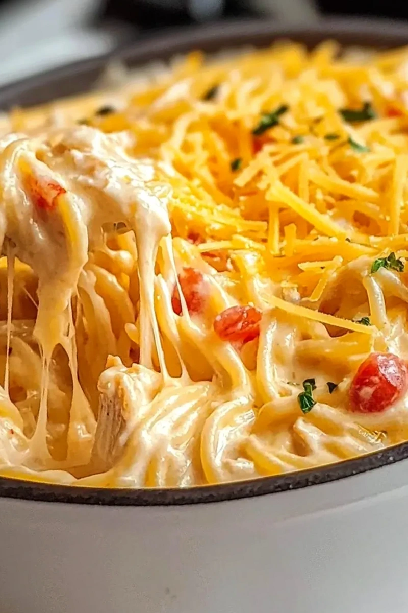 Creamy Chicken Spaghetti Bake with Zesty Rotel 3 Recipe image