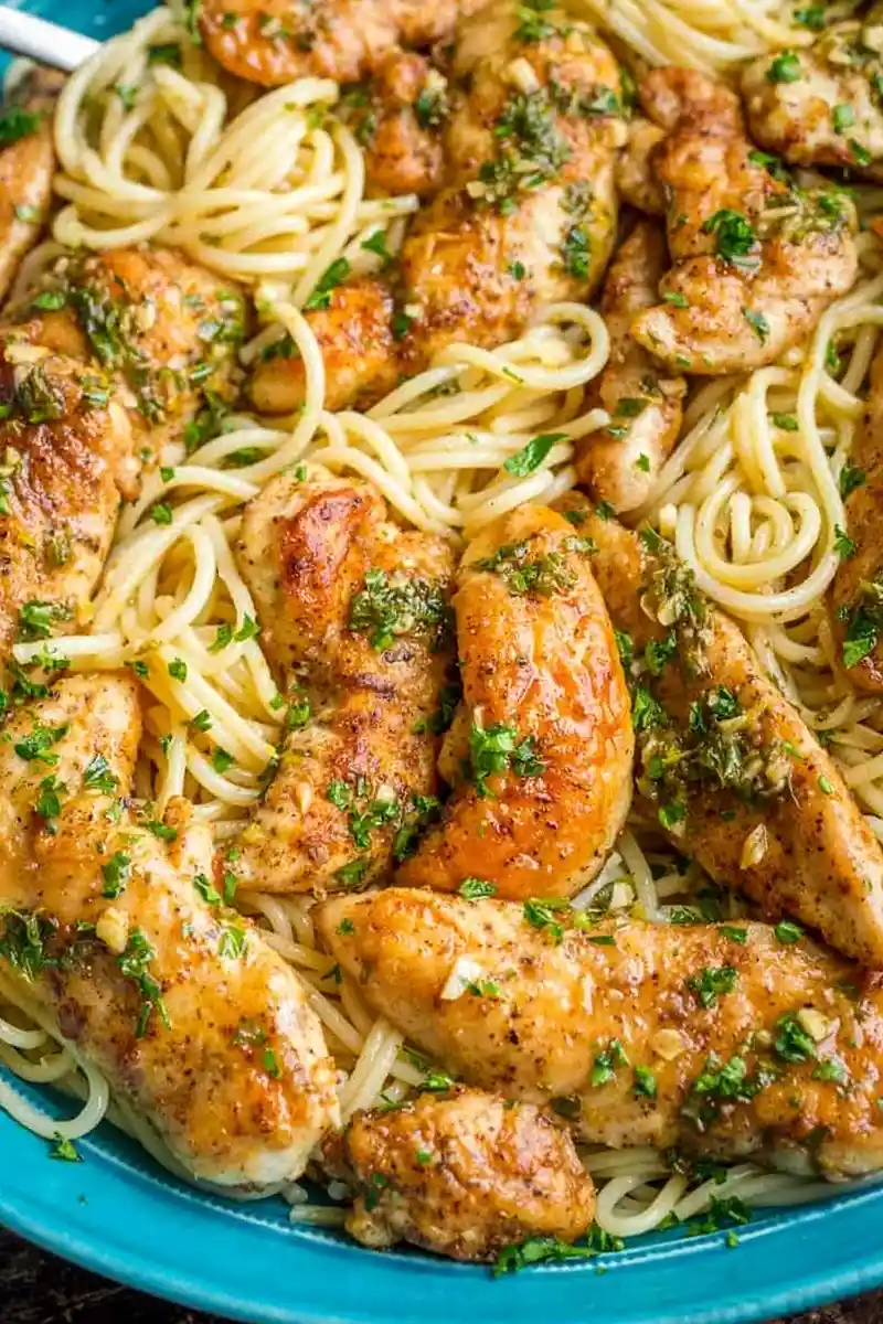 Creamy Lemon Garlic Chicken Scampi Pasta 3 Recipe image